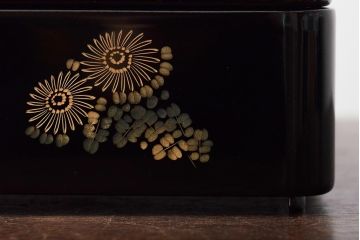 輪島塗　北濱清謙　清鳳堂　花蒔絵木製三段重箱(漆器)(R-043466)