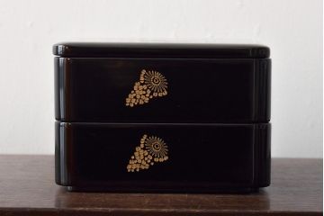 輪島塗　北濱清謙　清鳳堂　花蒔絵木製三段重箱(漆器)(R-043466)
