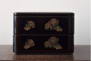 輪島塗　北濱清謙　清鳳堂　花蒔絵木製三段重箱(漆器)(R-043466)