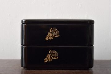 輪島塗　北濱清謙　清鳳堂　花蒔絵木製三段重箱(漆器)(R-043466)