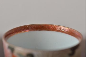 アンティーク雑貨　昭和初期　九谷美山造　猪口高杯など4組セット(色絵金彩、酒器)(R-043467)