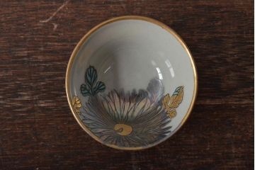 アンティーク雑貨　昭和初期　九谷美山造　猪口高杯など4組セット(色絵金彩、酒器)(R-043467)