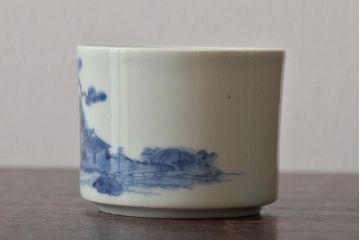 古民具　明治大正期　上手指物　本桑銅手付煙草盆　伊万里火入　灰落とし(茶道具、たばこ盆、莨盆)(R-043468)