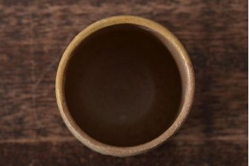 未使用　笠間焼　中野晃嗣　草文夫婦湯呑(共箱、和食器)(R-043469)