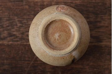 未使用　笠間焼　中野晃嗣　草文夫婦湯呑(共箱、和食器)(R-043469)