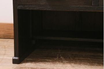 アンティーク家具　和製アンティーク　大正昭和初期　栗材　天板一枚板　木の魅力をたっぷり楽しめる文机(ローテーブル、片袖机)(R-043471)
