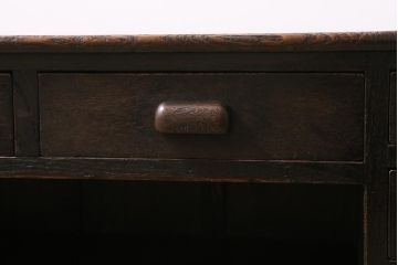 アンティーク家具　和製アンティーク　大正昭和初期　栗材　天板一枚板　木の魅力をたっぷり楽しめる文机(ローテーブル、片袖机)(R-043471)