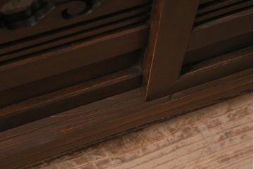 ラフジュ工房オリジナル　古建具リメイク　引き出し付き　明治大正期の味わい深いアンティーク建具を使ったローボード(テレビ台、収納棚、戸棚)(R-043472)