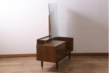 ヴィンテージ家具　北欧ビンテージ　G-PLAN(ジープラン)　BB(Black&Brass)シリーズ　希少!ユニセックスなデザインが魅力のドレッシングテーブル(姿見、ドレッサー、化粧台)(R-043482)