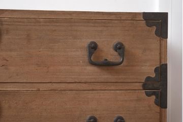 アンティーク家具　3段　新潟産　総桐材　シンプルな重ねの衣装箪笥(引き出し、桐箪笥、桐たんす)(R-043484)