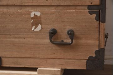 アンティーク家具　3段　新潟産　総桐材　シンプルな重ねの衣装箪笥(引き出し、桐箪笥、桐たんす)(R-043484)