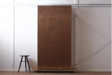 アンティーク家具　和製アンティーク　昭和中期　古い木の質感が味わい深いシンプルな収納棚(オープンラック、下駄箱)(R-043494)