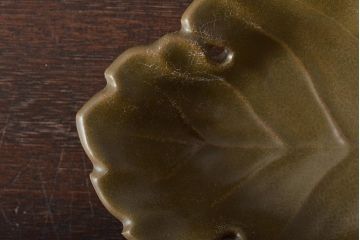 古い平安萬珠堂　葉形向付10客(葉皿)(R-043504)