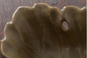 古い平安萬珠堂　葉形向付10客(葉皿)(R-043504)