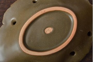 古い平安萬珠堂　葉形向付10客(葉皿)(R-043504)