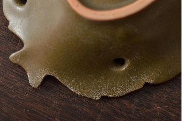 古い平安萬珠堂　葉形向付10客(葉皿)(R-043504)