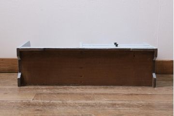 レトロ雑貨　昭和中期　引き出し付き!　　お洒落なペイントカラーが目を惹く木製の本立て(ブックスタンド)(R-043505)