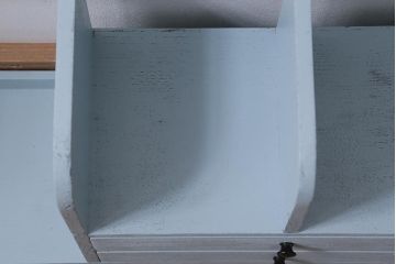 レトロ雑貨　昭和中期　引き出し付き!　　お洒落なペイントカラーが目を惹く木製の本立て(ブックスタンド)(R-043505)