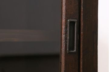 アンティーク家具　引き出し付き　木味が魅力の鉄脚リビングボード(ガラス戸棚、収納棚、キャビネット)(R-043508)