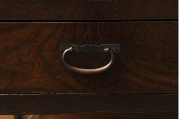 アンティーク家具　引き出し付き　木味が魅力の鉄脚リビングボード(ガラス戸棚、収納棚、キャビネット)(R-043508)