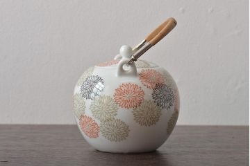 昭和期　古いノリタケ(日本陶器、日陶、則武、Noritake)　急須・湯呑み5客セット　箱付(湯のみ、茶器)(R-043510)