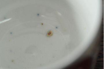 アンティーク雑貨　江戸期　古伊万里　丸福色絵猪口5個(酒器向付)(R-043512)