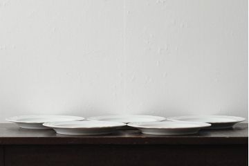 中古　ハンガリー　HOLLOHAZA(ホロハーザ)　Magnolia(マグノリア)　22.5cm　プレート5枚セット(皿、洋食器)(R-043513)