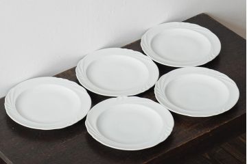 中古　ハンガリー　HOLLOHAZA(ホロハーザ)　Magnolia(マグノリア)　22.5cm　プレート5枚セット(皿、洋食器)(R-043513)