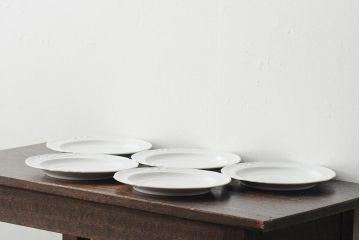 中古　ハンガリー　HOLLOHAZA(ホロハーザ)　Magnolia(マグノリア)　22.5cm　プレート5枚セット(皿、洋食器)(R-043513)