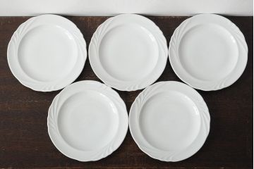 中古　ハンガリー　HOLLOHAZA(ホロハーザ)　Magnolia(マグノリア)　22.5cm　プレート5枚セット(皿、洋食器)(R-043513)