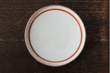 アンティーク雑貨　明治期　九谷焼赤絵蓋茶碗3客(和食器)(R-043515)