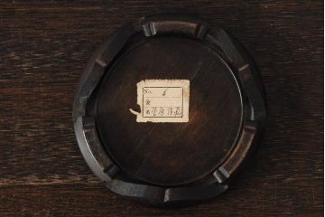 アンティーク雑貨　大正昭和初期　花に富士山図　銀象嵌彫金花瓶(菅原作蔵、花器、フラワーベース)(R-043519)