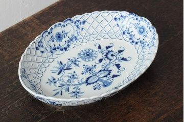 MEISSEN(マイセン)　ブルーオニオン　オーバルプレート　31cm(大皿、洋食器)(R-043520)