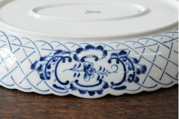 MEISSEN(マイセン)　ブルーオニオン　オーバルプレート　31cm(大皿、洋食器)(R-043520)