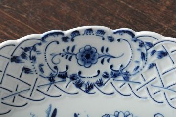 MEISSEN(マイセン)　ブルーオニオン　オーバルプレート　31cm(大皿、洋食器)(R-043520)
