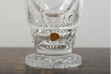 アンティーク雑貨　クリスタル　裸婦花瓶(ボヘミアガラス、花器、フラワーベース)(R-043521)