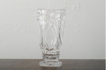 アンティーク雑貨　クリスタル　裸婦花瓶(ボヘミアガラス、花器、フラワーベース)(R-043521)
