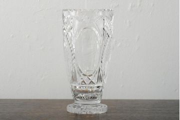 アンティーク雑貨　クリスタル　裸婦花瓶(ボヘミアガラス、花器、フラワーベース)(R-043521)