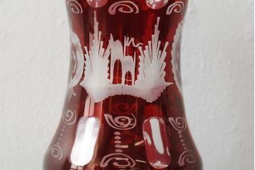 Egermann(エーゲルマン)　チェコスロバキア製　ボヘミアガラス　花瓶(ボヘミアグラス、ボヘミアンガラス)(R-043524)