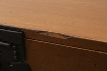 アンティーク家具　時代箪笥リメイク　ヒノキ材　棚付きの和風サイドボード(衣装箪笥)(R-043528)