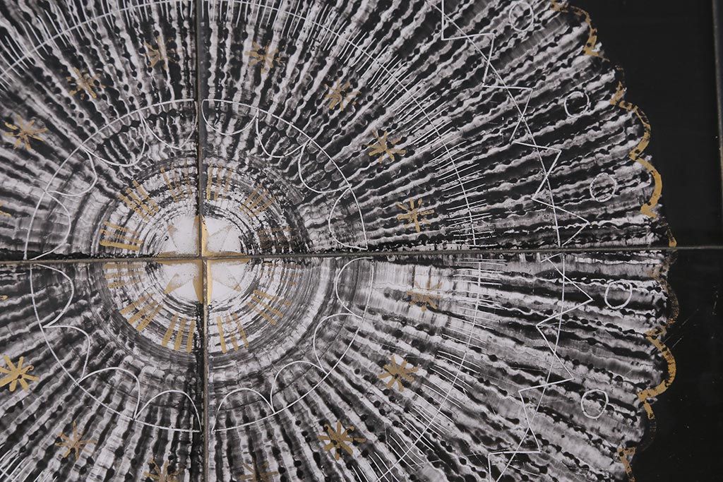 ヴィンテージ家具　北欧ビンテージ　チーク材　モダンなタイル天板のコーヒーテーブル(センターテーブル)(R-043529)