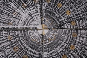 ヴィンテージ家具　北欧ビンテージ　チーク材　モダンなタイル天板のコーヒーテーブル(センターテーブル)(R-043529)