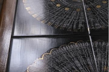 ヴィンテージ家具　北欧ビンテージ　チーク材　モダンなタイル天板のコーヒーテーブル(センターテーブル)(R-043529)