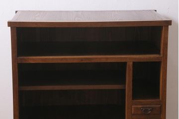 アンティーク家具　前面ケヤキ材　引き出し付き　上品なつくりの和風キャビネット(水屋箪笥、収納棚)(R-043530)