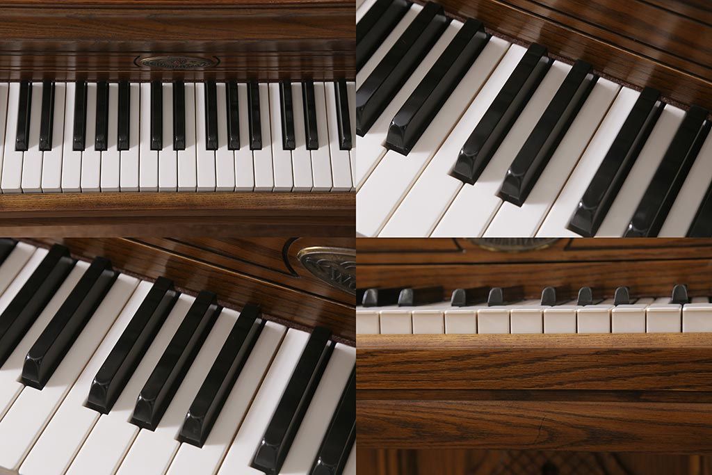 中古 アメリカ製 WURLTZER(ワーリッツァー) モデル2860 シリアル1737198 コンソールピアノ・スツールセット(定価約150〜200万円)(R-043532)