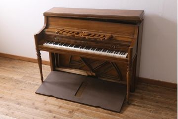 中古　アメリカ製　WURLTZER(ワーリッツァー) モデル2860　シリアル1737198　コンソールピアノ・スツールセット(定価約150〜200万円)(R-043532)