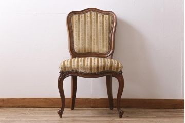 中古　DREXEL HERITAGE(ドレクセルヘリテイジ)　Et Cetera(エトセトラ)　高級感漂うサイドチェア(ダイニングチェア)(定価約20万円)(R-043537)