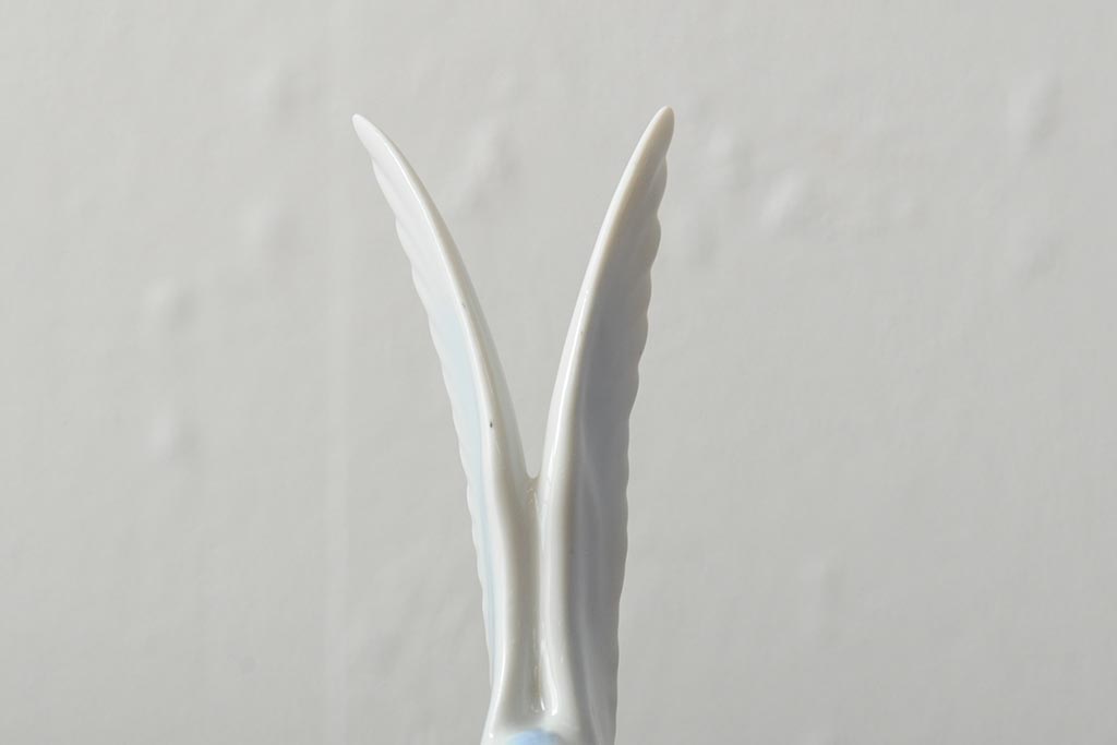 ハンガリー　HOLLOHAZA(ホロハーザ)　少女とカモメの陶器人形2個セット(オブジェ、置き物)(R-043541)