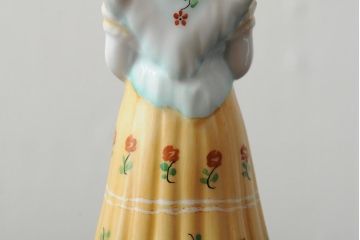 ハンガリー　HOLLOHAZA(ホロハーザ)　少女とカモメの陶器人形2個セット(オブジェ、置き物)(R-043541)