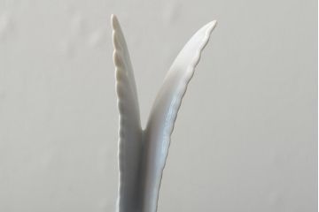 ハンガリー　HOLLOHAZA(ホロハーザ)　少女とカモメの陶器人形2個セット(オブジェ、置き物)(R-043541)